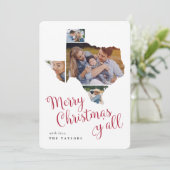 Texas Kerstmis | Thuisstaat Multi-Photo Collage Feestdagenkaart (Staand voorkant)