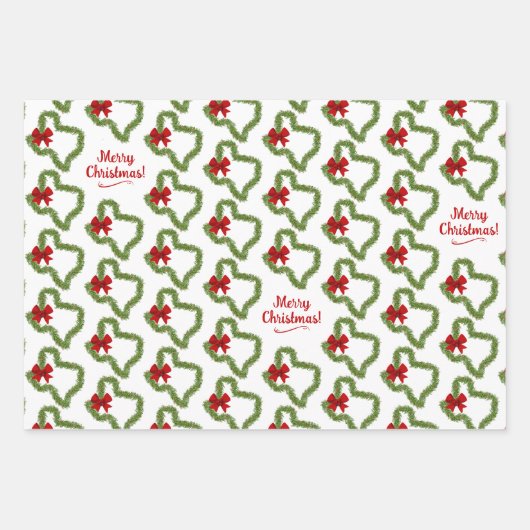 Texas Kerstmis Wreath Inpakpapier Vel (Voorkant)