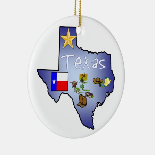 Texas Kerstversiering Keramisch Ornament (Rechts)