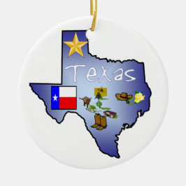Texas Kerstversiering Keramisch Ornament