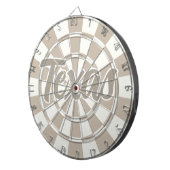 Texas Khaki en witte bewerkbare tekst Dartbord (Voorkant Rechts)