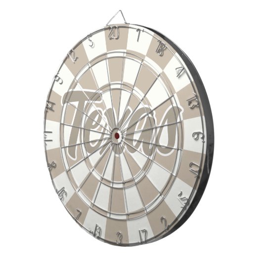 Texas Khaki en witte bewerkbare tekst Dartbord (Voorkant Rechts)