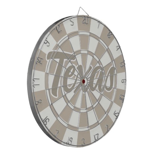Texas Khaki en witte bewerkbare tekst Dartbord (Voorkant Links)