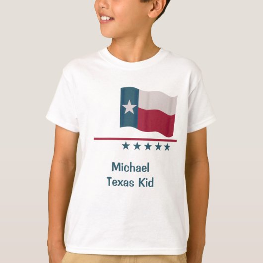 Texas Kind Word Waving Lone Star-vlag T-shirt (Voorkant)