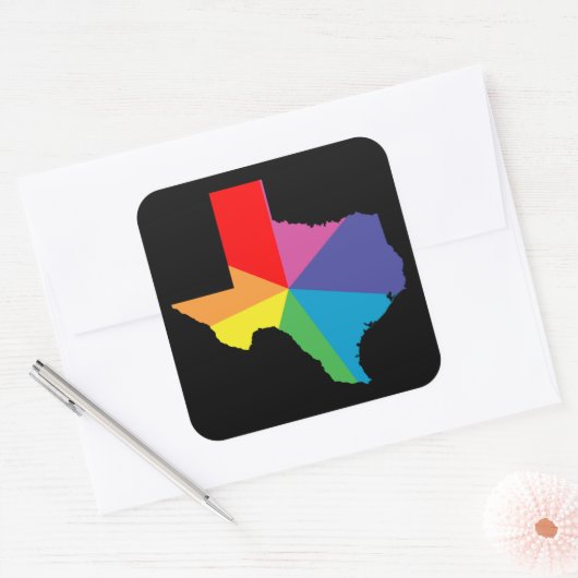 texas kleur burst vierkante sticker (Envelop)