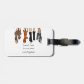 Texas Ladies Mode Cowboy Boots Petten Oranje naam Bagagelabel (Achterkant horizontaal)