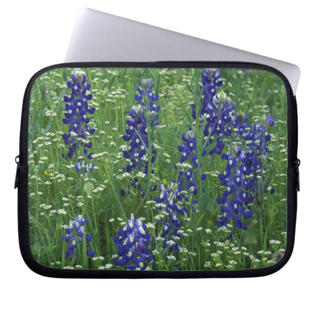 Texas, Lake Buchanan. Texas Bluebonnet en Wild Laptop Sleeve (Voorkant)