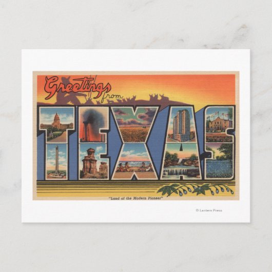 Texas (Land van de Moderne Pioneer) Briefkaart (Voorkant)