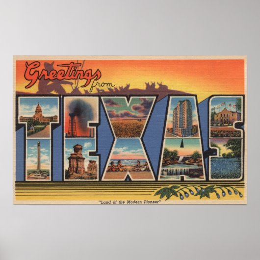 Texas (Land van de Moderne Pioneer) Poster (Voorkant)