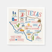 Texas Landmarks Map Napkins Servet (Voorkant)