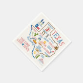 Texas Landmarks Map Napkins Servet (Hoek)