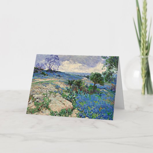 Texas Landschap met Bluebonnets, fijne kunst Kaart (Voorkant)