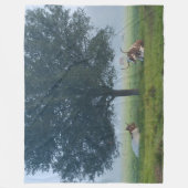 TEXAS LANGE HOORNS FLEECE DEKEN (Voorkant)