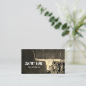 Texas langhoorn rustiek land sepia custom visitekaartje (Staand voorkant)