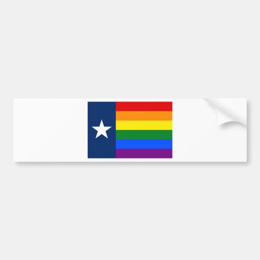 Texas LGBT Gay Pride Rainbow Flag Bumpersticker (Voorkant)