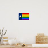 Texas LGBT Gay Pride Rainbow Flag Poster (Keuken)