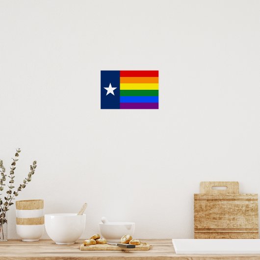 Texas LGBT Gay Pride Rainbow Flag Poster (Keuken)