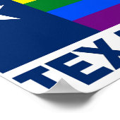 Texas LGBT Gay Pride Rainbow Flag Poster (Hoek)