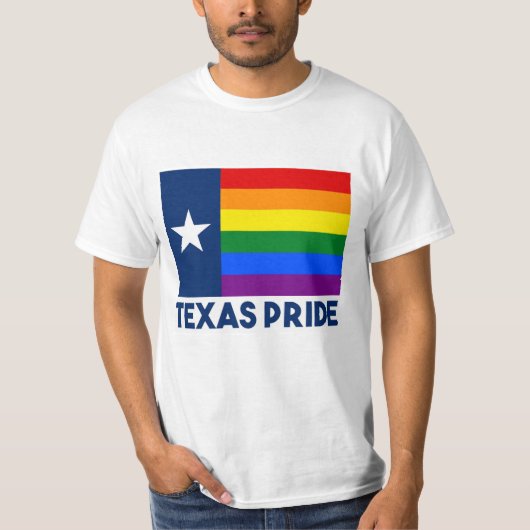 Texas LGBT Gay Pride Rainbow Flag T-shirt (Voorkant)