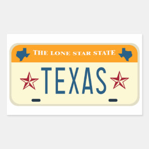 Texas Licence Bord, de eenzame sterrenstaat Rechthoekige Sticker