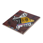 Texas License Bord Map keramische tapijten V2 Tegeltje (Zijkant)