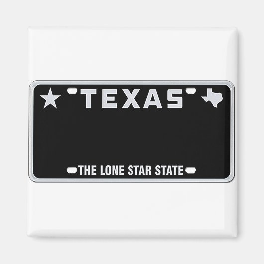 Texas License Bord T-Shirt Magneet (Voorkant)