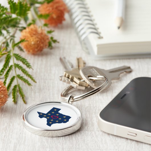 Texas Liefde en Shining Stars in de Lone Star Stat Sleutelhanger (Zijkant)