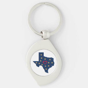 Texas Liefde en Shining Stars in de Lone Star Stat Sleutelhanger