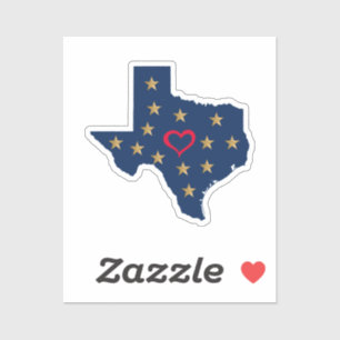 Texas Liefde en Shining Stars in de Lone Star Stat Sticker