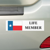 Texas "Life Member" Bumpersticker (Op auto)
