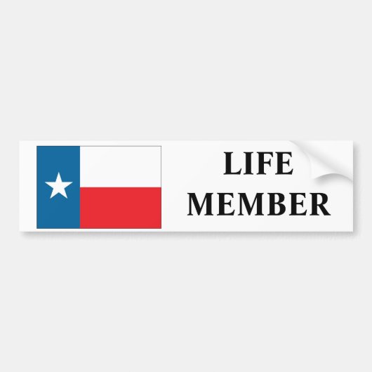 Texas "Life Member" Bumpersticker (Voorkant)