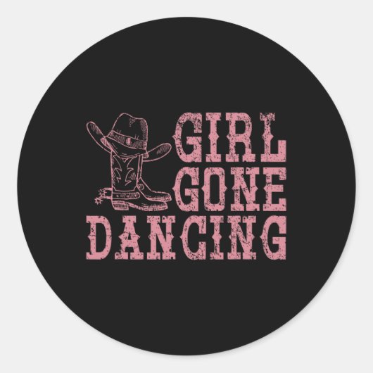 Texas Line Dancing Rodeo Cowboy Gift Line Dance Ronde Sticker (Voorkant)