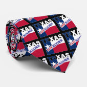 Texas Lockdown met tekst en vlag Stropdas (Opgerold)