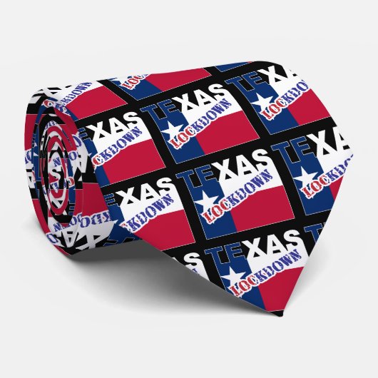 Texas Lockdown met tekst en vlag Stropdas (Opgerold)