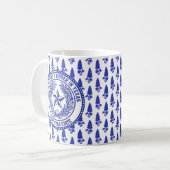 Texas Logo Bluebonnet Pattern Jouw tekst Koffiemok (Voorkant links)