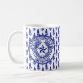 Texas Logo Bluebonnet Pattern Jouw tekst Koffiemok (Links)