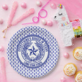 Texas Logo Bluebonnet Pattern Jouw tekst Papieren Bordje (Feest)