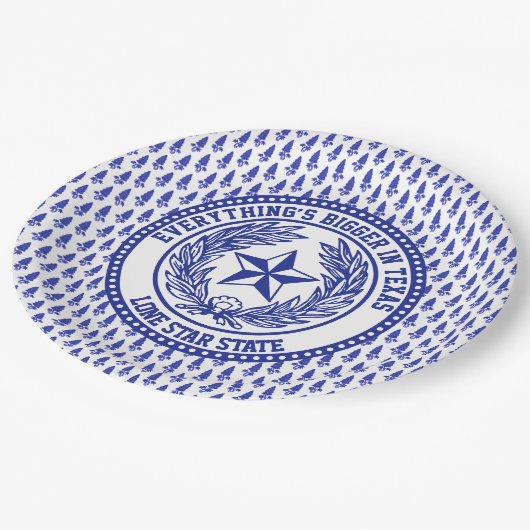 Texas Logo Bluebonnet Pattern Jouw tekst Papieren Bordje (Gekanteld)