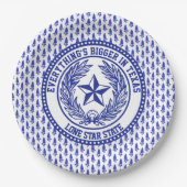Texas Logo Bluebonnet Pattern Jouw tekst Papieren Bordje (Voorkant)