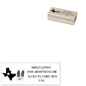 Texas Lone Star Bluebonnets Floral Return Address Rubberstempel (Gestempeld)
