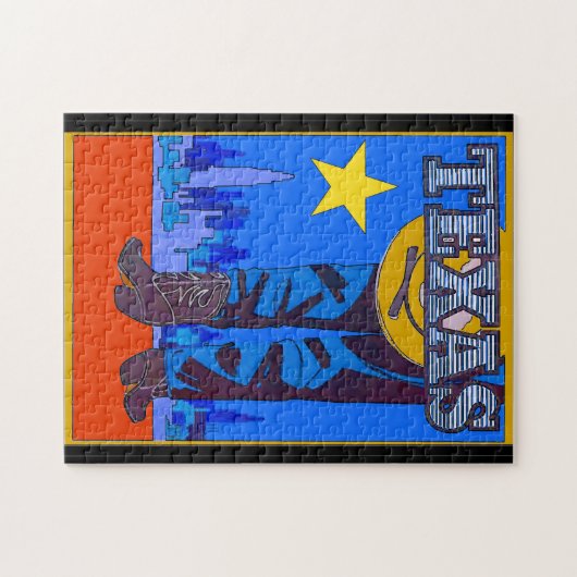 Texas Lone Star Cowboy Legpuzzel (Horizontaal)