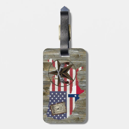 Texas Lone Star Dueling Pistols Meest gezochte Sig Bagagelabel (Achterkant verticaal)