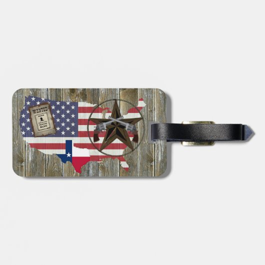 Texas Lone Star Dueling Pistols Meest gezochte Sig Bagagelabel (Achterkant horizontaal)