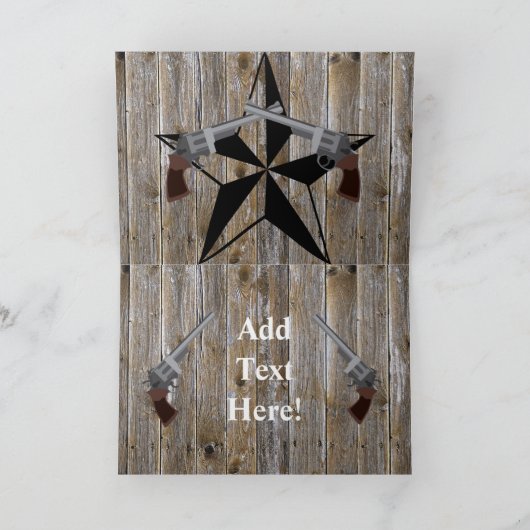 Texas Lone Star Dueling Pistols Meest gezochte Sig Bedankkaart (Binnen)