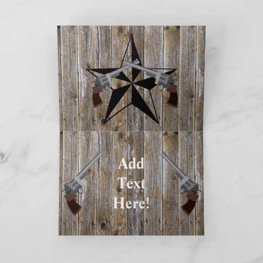 Texas Lone Star Dueling Pistols Meest gezochte Sig Bedankkaart (Binnen)