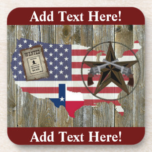 Texas Lone Star Dueling Pistols Meest gezochte Sig Bier Onderzetter