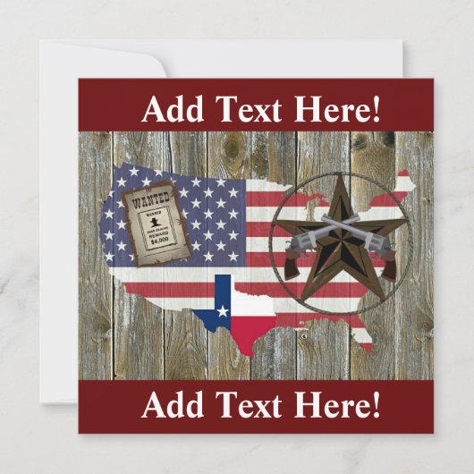 Texas Lone Star Dueling Pistols Meest gezochte Sig Kaart (Voorkant)