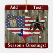 Texas Lone Star Dueling Pistols Meest gezochte Sig Keramisch Ornament (Achterkant)