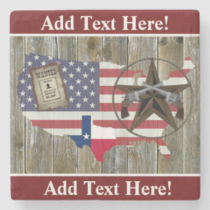 Texas Lone Star Dueling Pistols Meest gezochte Sig Stenen Onderzetter