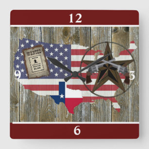 Texas Lone Star Dueling Pistols Meest gezochte Sig Vierkante Klok